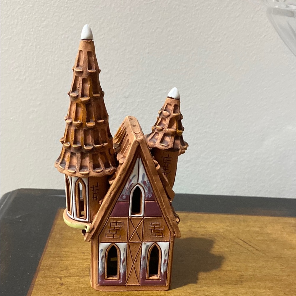 Vintage Artisan Clay Fantasy Village Cottage Tea Light Castle Baltic Folk Art!